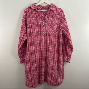 FOXCROFT DELANEY PURELY PLAID LONG SLEEVE POPOVER SHIRTDRESS WOMEN'S SIZE 20W